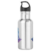 Yoga praktizierende Frau - Farbe für Hintergrund a Edelstahlflasche (Rückseite)