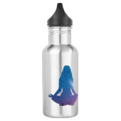 Yoga praktizierende Frau - Farbe für Hintergrund a Edelstahlflasche (Links)