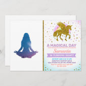 Yoga praktizierende Frau - Farbe für Hintergrund a Einladung (Vorne/Hinten)