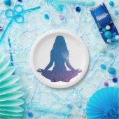 Yoga praktizierende Frau - Farbe für Hintergrund a Pappteller (Party)