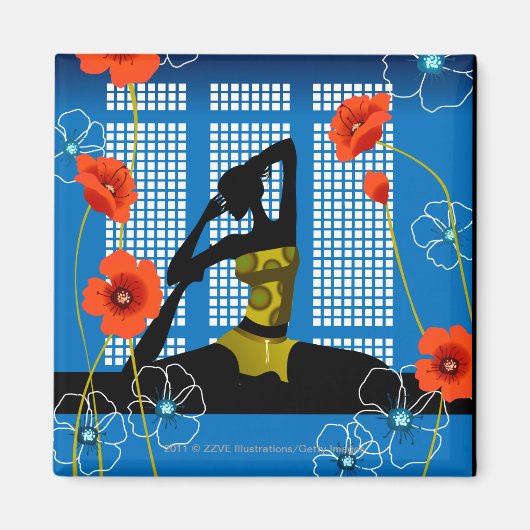 Yoga praktizierende Frau Magnet (Vorne)