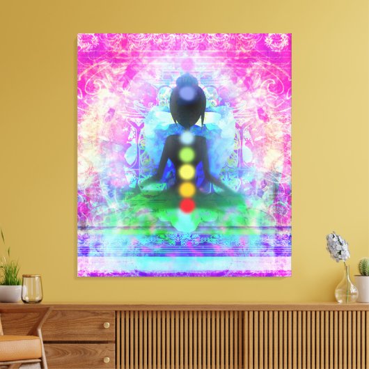 Yoga Premium Wrapped Canvas Leinwanddruck (Insitu (Wohnzimmer))