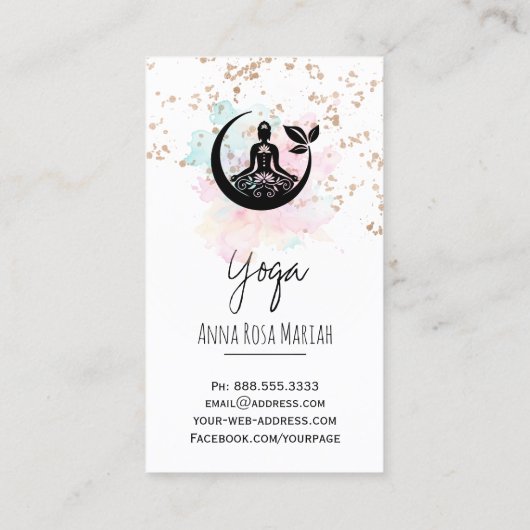 *~*Yoga QR AP33 Rainbow Lotus Spirituell Visitenkarte (Rückseite)