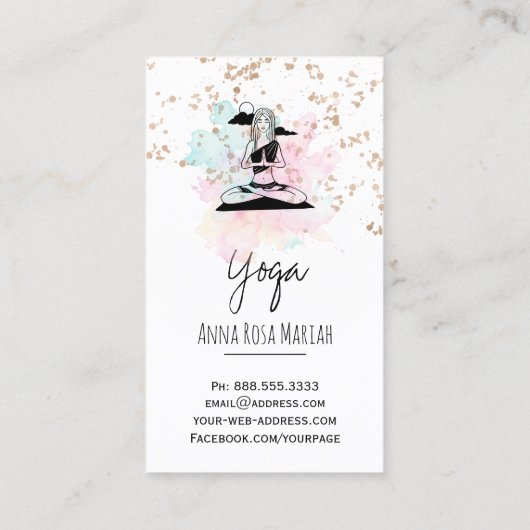 *~*Yoga QR AP33 Rainbow Spirituelle Cloud Visitenkarte (Rückseite)