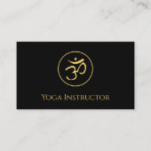 Yoga QR Code Om Symbol Modernes Schwarzes Gold Visitenkarte (Vorderseite)
