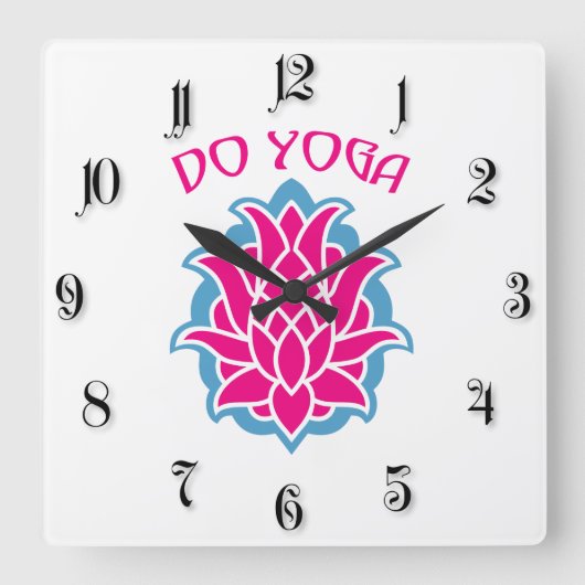 Yoga Quadratische Wanduhr (Vorderseite)