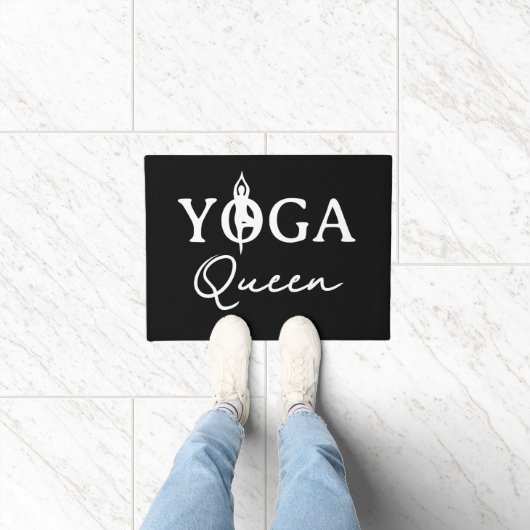 Yoga Queen Black Doormat mit Pose Silhouette Fußmatte (Indoor)