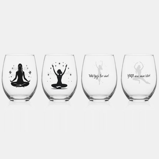 YOGA Quotes-Set 4 Weinglas Ohne Stiel (Vorderseite)