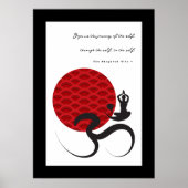 Yoga & Red Sun Om Ohm Symbol Spirituelles Poster (Vorne)