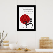 Yoga & Red Sun Om Ohm Symbol Spirituelles Poster (Küche)
