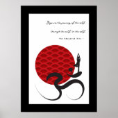 Yoga & Red Sun Om Ohm Symbol Spirituelles Poster (Vorne)