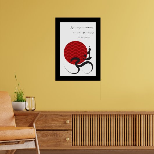Yoga & Red Sun Om Ohm Symbol Spirituelles Poster (Wohnzimmer 2)