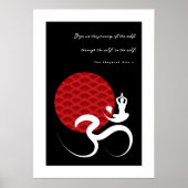 Yoga & Red Sun Om Ohm Symbol Spirituelles Poster (Vorne)