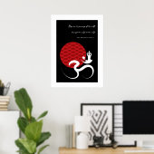 Yoga & Red Sun Om Ohm Symbol Spirituelles Poster (Heimbüro)