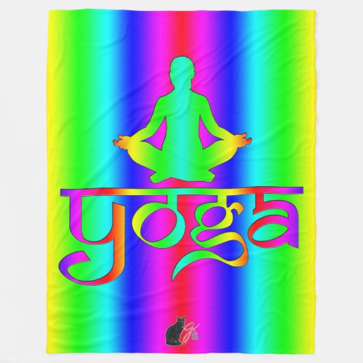 Yoga-Regenbogen-Intentionen Fleecedecke (Vorderseite)