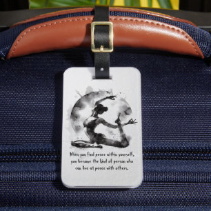 Yoga Reiki Einbeinige Königtaube-Pose Gepäckanhänger