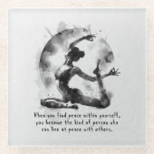 Yoga Reiki Einbeinige Königtaube-Pose Glasuntersetzer (Vorderseite)