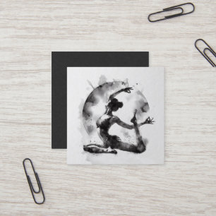 Yoga Reiki Einbeinige Königtaube-Pose Quadratische Visitenkarte