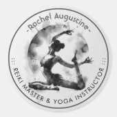 Yoga Reiki Einbeinige Königtaube-Pose Runder Aufkleber (Vorderseite)