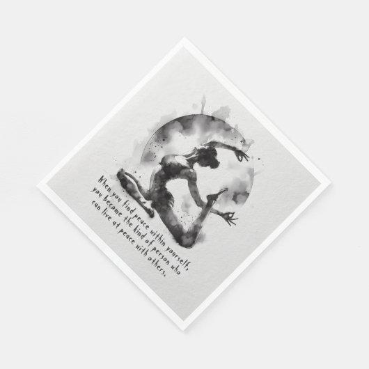 Yoga Reiki Einbeinige Königtaube-Pose Serviette (Ecke)