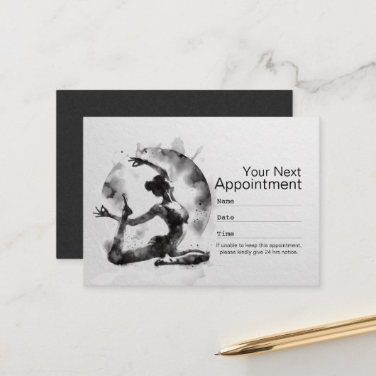 Yoga Reiki Einbeinige Königtaube-Pose Terminkarte (Vorderseite/Rückseite Beispiel)