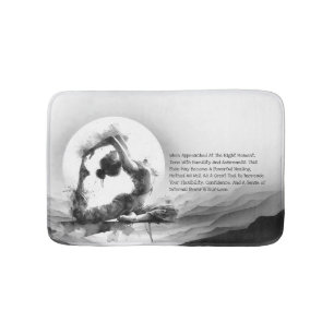 Yoga Reiki Einbeinige Königtaube Pose Wasserfarbe Badematte