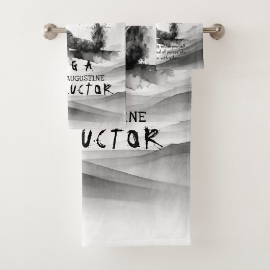 Yoga Reiki Einbeinige Königtaube Pose Wasserfarbe Badhandtuch Set (Insitu)