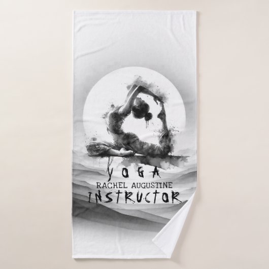 Yoga Reiki Einbeinige Königtaube Pose Wasserfarbe Badhandtuch Set (Badehandtuch)