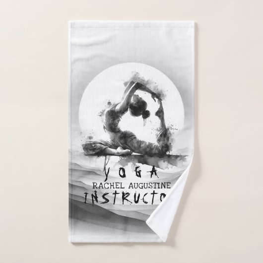 Yoga Reiki Einbeinige Königtaube Pose Wasserfarbe Badhandtuch Set (Handtuch)