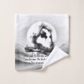 Yoga Reiki Einbeinige Königtaube Pose Wasserfarbe Badhandtuch Set (Waschlappen)