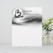 Yoga Reiki Einbeinige Königtaube Pose Wasserfarbe Briefbogen (Stehend Vorderseite)