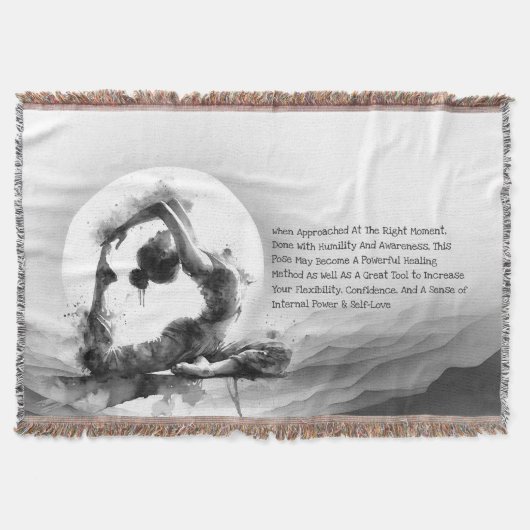 Yoga Reiki Einbeinige Königtaube Pose Wasserfarbe Decke (Vorderseite)