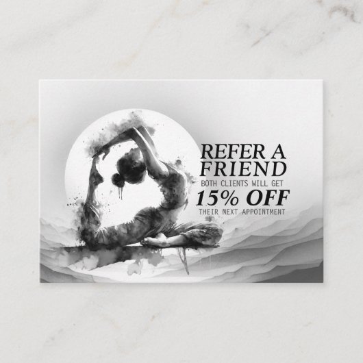 Yoga Reiki Einbeinige Königtaube Pose Wasserfarbe Empfehlungskarte (Vorderseite)