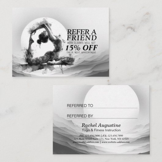 Yoga Reiki Einbeinige Königtaube Pose Wasserfarbe Empfehlungskarte (Vorne/Hinten)