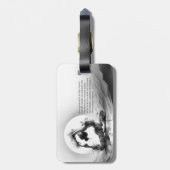 Yoga Reiki Einbeinige Königtaube Pose Wasserfarbe Gepäckanhänger (Rückseite vertikal)