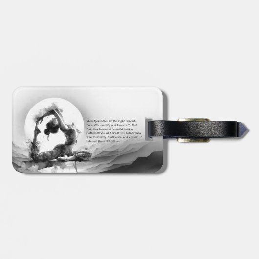 Yoga Reiki Einbeinige Königtaube Pose Wasserfarbe Gepäckanhänger (Rückseite horizontal)