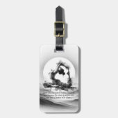 Yoga Reiki Einbeinige Königtaube Pose Wasserfarbe Gepäckanhänger (Vorderseite vertikal)