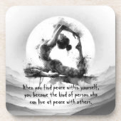 Yoga Reiki Einbeinige Königtaube Pose Wasserfarbe Getränkeuntersetzer (Vorderseite)