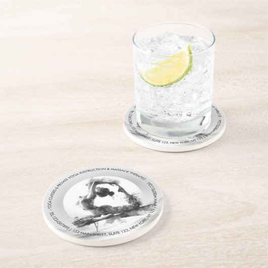 Yoga Reiki Einbeinige Königtaube Pose Wasserfarbe Getränkeuntersetzer (Seite)