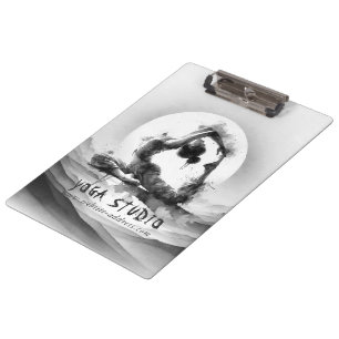 Yoga Reiki Einbeinige Königtaube Pose Wasserfarbe Klemmbrett