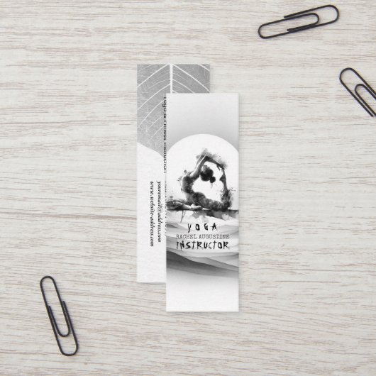 Yoga Reiki Einbeinige Königtaube Pose Wasserfarbe Mini Visitenkarte (Vorderseite/Rückseite Beispiel)