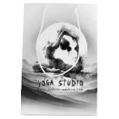 Yoga Reiki Einbeinige Königtaube Pose Wasserfarbe Mittlere Geschenktüte (Rückseite)