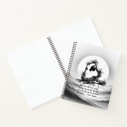 Yoga Reiki Einbeinige Königtaube Pose Wasserfarbe Notizblock (Innenseite)