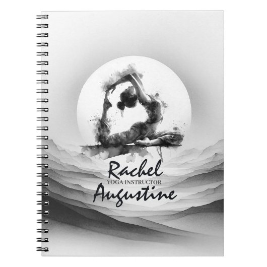 Yoga Reiki Einbeinige Königtaube Pose Wasserfarbe Notizblock (Vorderseite)