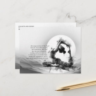 Yoga Reiki Einbeinige Königtaube Pose Wasserfarbe Postkarte
