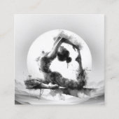 Yoga Reiki Einbeinige Königtaube Pose Wasserfarbe Quadratische Visitenkarte (Vorderseite)