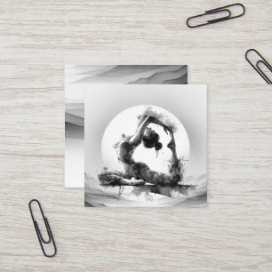 Yoga Reiki Einbeinige Königtaube Pose Wasserfarbe Quadratische Visitenkarte