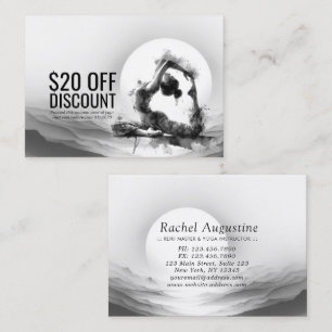 Yoga Reiki Einbeinige Königtaube Pose Wasserfarbe Rabattkarte