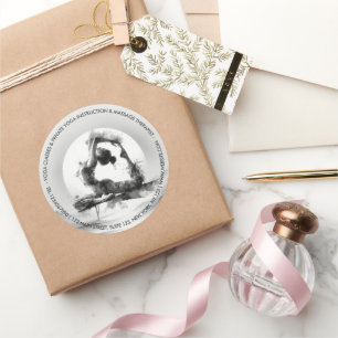 Yoga Reiki Einbeinige Königtaube Pose Wasserfarbe Runder Aufkleber