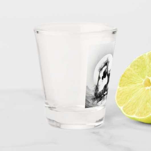 Yoga Reiki Einbeinige Königtaube Pose Wasserfarbe Schnapsglas (Links)